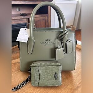 Coach mini leather tote and card holder NEW WITH TAGS